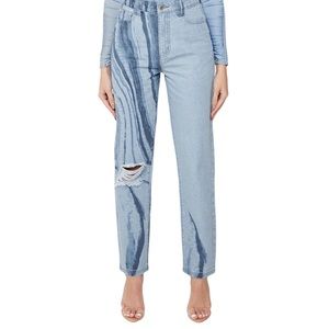 Maniere De Voir Marble Print Mom Jeans Size 12